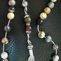 GREEK KOMBOLOI WORRY BEADS PICASSO JASPER AND STERLING