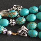 GREEK KOMBOLOI TEAL & GOLD MATRIX TURQUOISE & STERLING