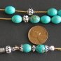 GREEK KOMBOLOI TEAL & GOLD MATRIX TURQUOISE & STERLING