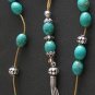 GREEK KOMBOLOI TEAL & GOLD MATRIX TURQUOISE & STERLING