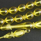 PRAYER BEADS GOLD TURKISH AMBER - SUPERIOR CARVING