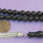 PRAYER BEADS TASBIH KOMBOLOI BLACK AGATE AND STERLING