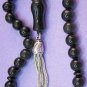 PRAYER BEADS TASBIH KOMBOLOI BLACK AGATE AND STERLING