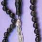 PRAYER BEADS TASBIH KOMBOLOI BLACK AGATE AND STERLING