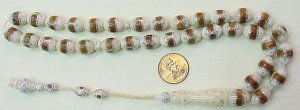 ISLAMIC PRAYER BEADS CAMEL BONE WITH AMBER & STERLING