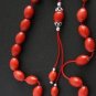 GREEK KOMBOLOI RED MARBLE & STERLING