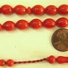 PRAYER BEADS TOMATO RESIN OTTOMAN CARVE 33 BEADS