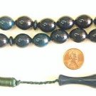 PRAYER BEADS GREEN BLACK MARBLING 33 OLIVE  FATURAN
