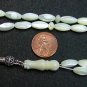 PRAYER BEADS RICE SHAPED MOTHER OF PEARL & STERLING