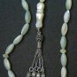 PRAYER BEADS RICE SHAPED MOTHER OF PEARL & STERLING
