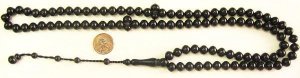 PRAYER BEADS  BLACK RESIN OTTOMAN CUT 99 BEADS