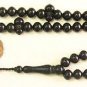 PRAYER BEADS  BLACK RESIN OTTOMAN CUT 99 BEADS