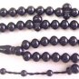 PRAYER BEADS  BLACK RESIN OTTOMAN CUT 99 BEADS