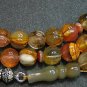 PRAYER BEADS KOMBOLOI CARVED VOLCANO QUARTZ & STERLING