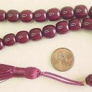 PRAYER WORRY BEADS KOMBOLOI BURGUNDY BARREL FATURAN