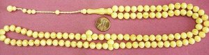 PRAYER BEADS  BUTTERSCOTCH RESIN OTTOMAN CUT 99 BEADS
