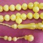PRAYER BEADS  BUTTERSCOTCH RESIN OTTOMAN CUT 99 BEADS