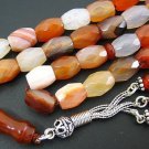 PRAYER BEADS TESBIH KOMBOLOI FACETED BANDED AGATE
