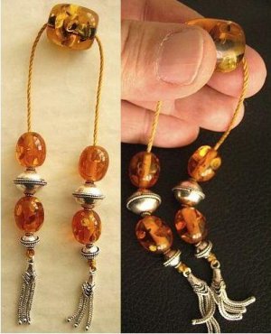BEGLERI MINI KOMBOLOI AMBER & STERLING -SPECIAL DESIGN