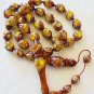 Islamic Prayer Beads KUKA STERLING STUD AND AMBER INLAY