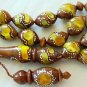 Islamic Prayer Beads KUKA STERLING STUD AND AMBER INLAY