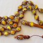 Islamic Prayer Beads KUKA STERLING STUD AND AMBER INLAY