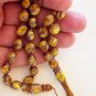 Islamic Prayer Beads KUKA STERLING STUD AND AMBER INLAY