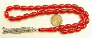 PRAYER BEADS TESBIH VINTAGE MISKETA POMMEGRENADE COLOR