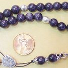 MARINE GOLDSTONE SILVER GREEK KOMBOLOI WORRY BEADS