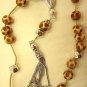 GREEK KOMBOLOI STERLING & OLD CARVED CAMEL BONE -YEMENI