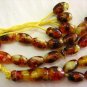 PRAYER WORRY BEADS REAL COGNAC AMBER + MOP- SMALL OVAL