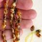 PRAYER WORRY BEADS REAL COGNAC AMBER + MOP- SMALL OVAL