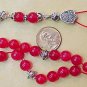 RED JADE STERLING GREEK KOMBOLOI WORRY BEADS