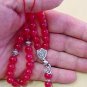 RED JADE STERLING GREEK KOMBOLOI WORRY BEADS