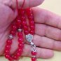RED JADE STERLING GREEK KOMBOLOI WORRY BEADS