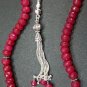 TESBIH WORRY BEADS SUBHA 66 FACETED RUBY & STERLING