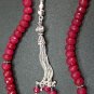 TESBIH WORRY BEADS SUBHA 66 FACETED RUBY & STERLING