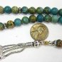 PRAYER BEADS TESBIH KOMBOLOI VARISCITE & STERLING
