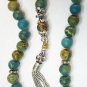 PRAYER BEADS TESBIH KOMBOLOI VARISCITE & STERLING