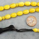 PRAYER BEADS KOMBOLOI BUTTER YELLOW AMBER RICE CUT