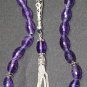 LUXURY PRAYER BEADS TESBIH KOMBOLOI AAGRADE AMETHYST & STERLING COLLECTOR'S