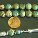 PRAYER WORRY BEADS TESBIH VARISCITE & HEAVY STERLING - LUXURY COLLECTIBLE