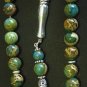 PRAYER WORRY BEADS TESBIH VARISCITE & HEAVY STERLING - LUXURY COLLECTIBLE