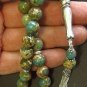 PRAYER WORRY BEADS TESBIH VARISCITE & HEAVY STERLING - LUXURY COLLECTIBLE