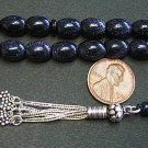 PRAYER WORRY BEADS KOMBOLOI BLUE GOLDSTONE AND STERLING - COMPLETE AND PERFECT