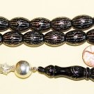 PRAYER WORRY BEADS TESBIH HUGE YUSR BARREL WITH 12.500 STERLING STUDS VRARE