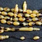 ISLAMIC PRAYER BEADS GALALITH FAUX TORTOISE 99 BEADS - RARE COLLECTOR'S