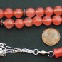 PRAYER BEADS TESBIH KOMBOLOI PINK QUARTZ & STERLING 10MM BEADS PERFECT COMPLETE