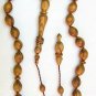PRAYER BEADS TESBIH KOMBOLOI:CENTENARY OLIVE 33 BEADS SUPERIOR CARVING