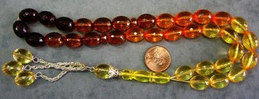 PRAYER BEADS AMBER LIKE FACETED  AND COLOR GRADUATED